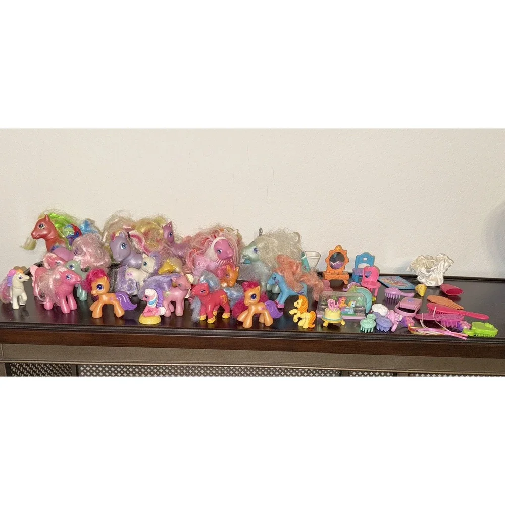 MLP My Little Pony Figures 2002 Lot Of 22 Ponies, Scooter Plus 21‎ Accessories